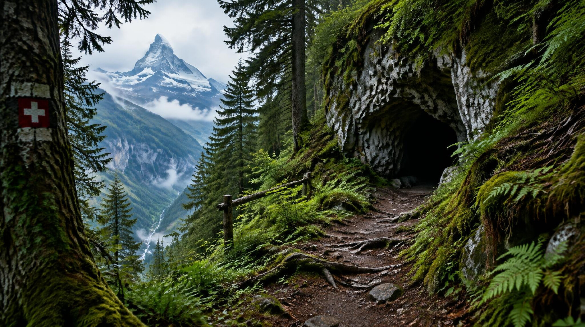 swiss forest path