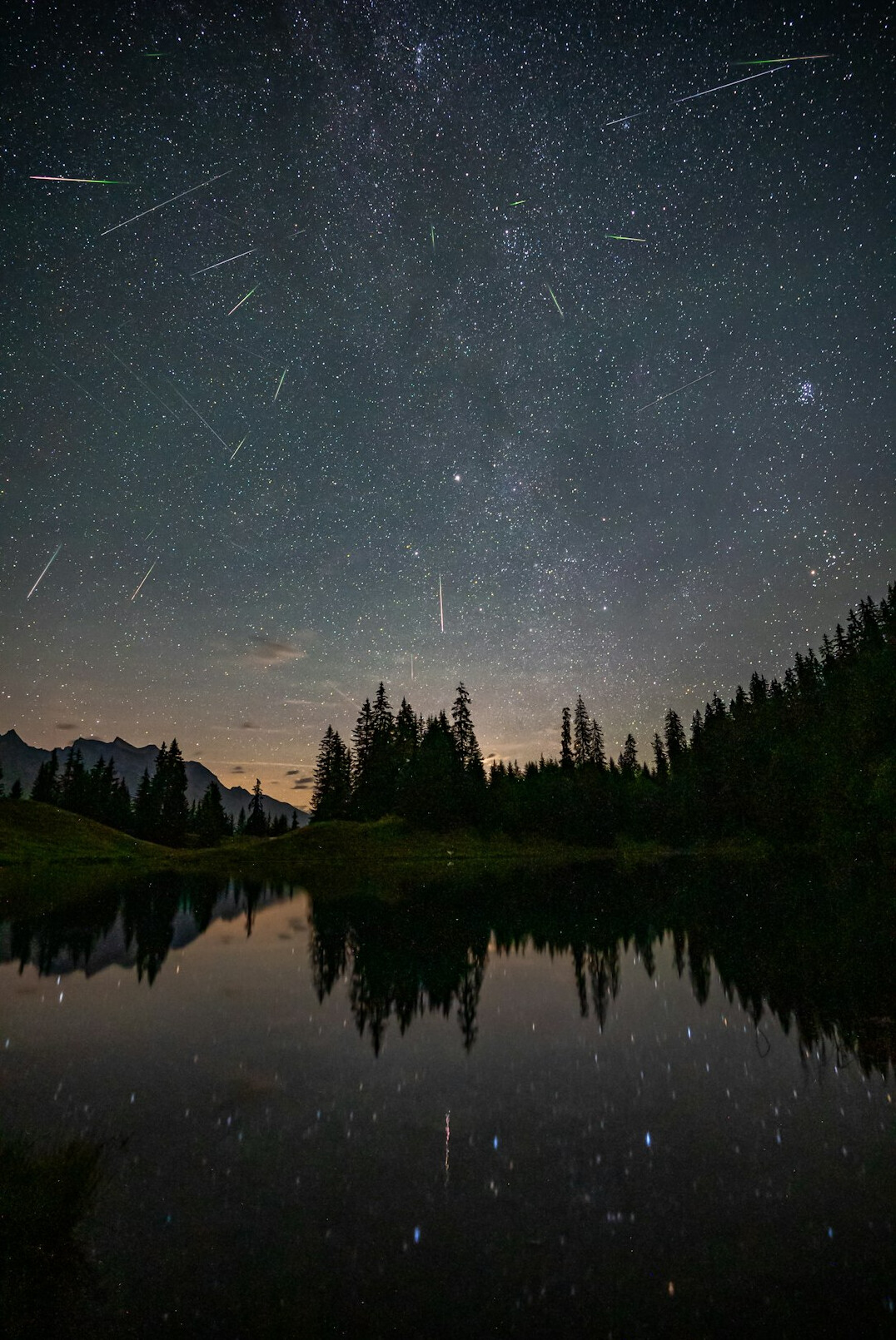 swiss lake at night